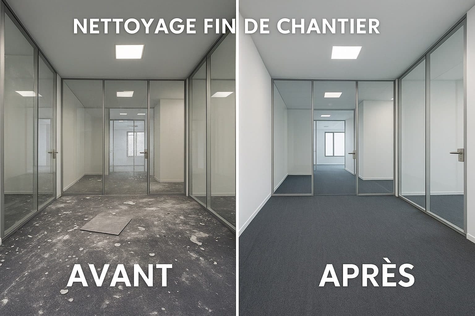 Résultat avant et après une remise en état de fin de chantier